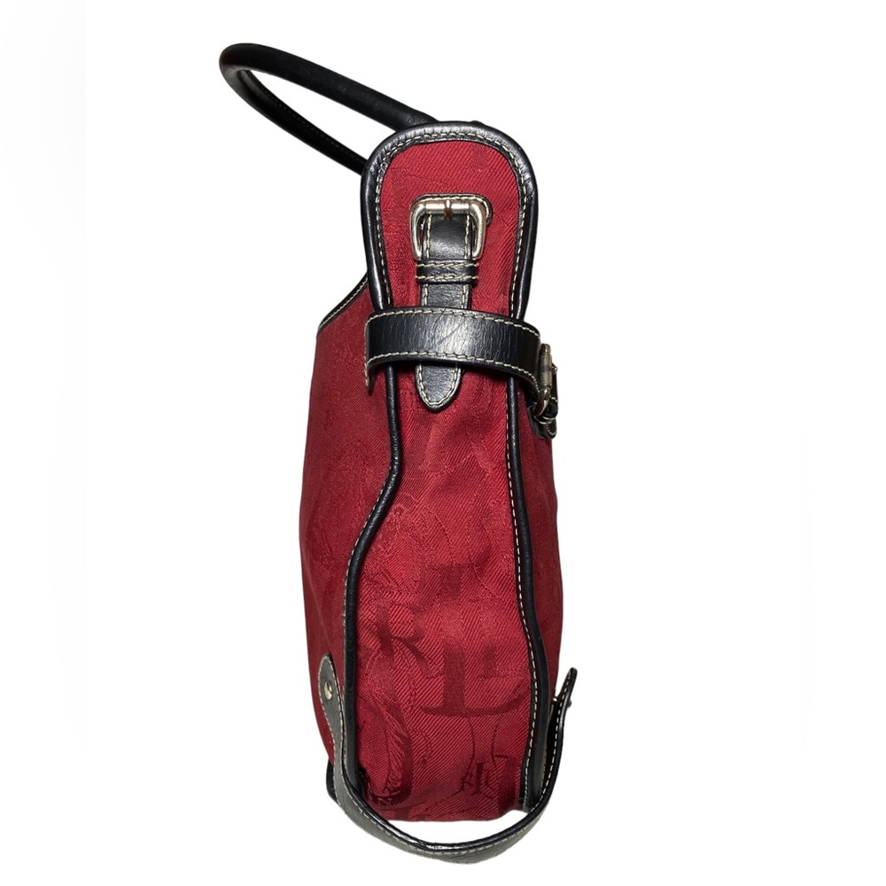 Ralph Lauren RED EQUESTRIAN Signature Canvas LOGO Shoulder Bag‎ HORSEBIT Horse - Picture 4 of 12